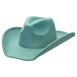 Tiffany Blue Classic Blank Solid Felt Yeehaw Cowboy Hat